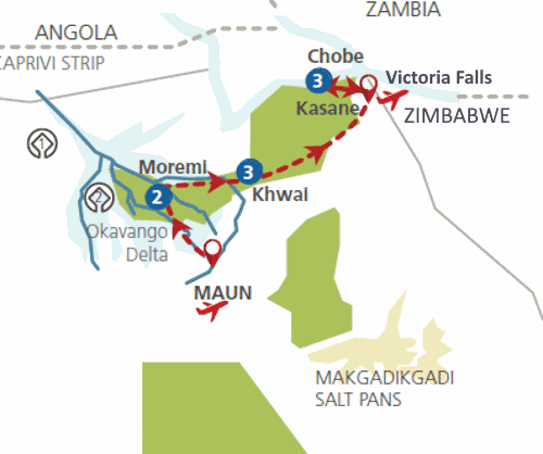 Botswana in vogelvlucht (11 dagen)