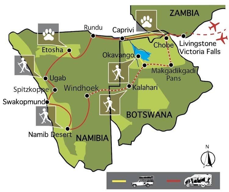 Namibië en Botswana, van Desert naar Delta (24 dagen)