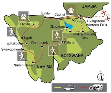 Namibië en Botswana, van Desert naar Delta (24 dagen)