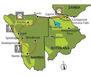 Namibië Desert & Caprivi (17 dagen)