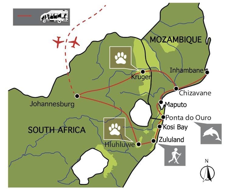 Mozambique en Zuid-Afrika, Beach & Bush (18 dagen)