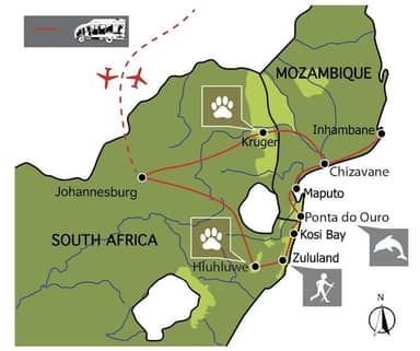 Mozambique en Zuid-Afrika, Beach & Bush (18 dagen)