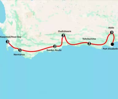 Gezinsreis langs de Tuinroute van Zuid-Afrika (16 dagen)