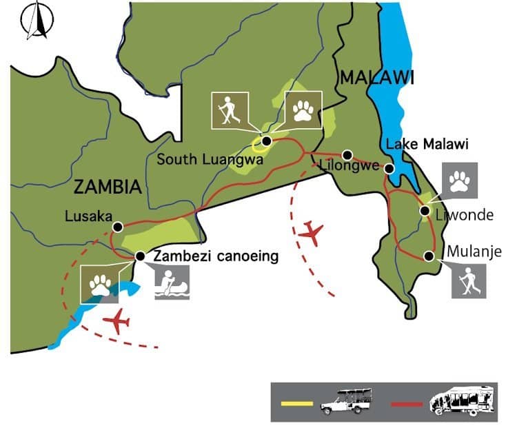 De Wildernis van Zambia & Malawi (18 dagen)