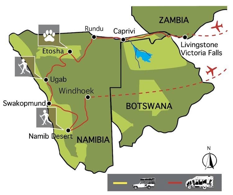 Namibië & Zambezi (17 dagen)
