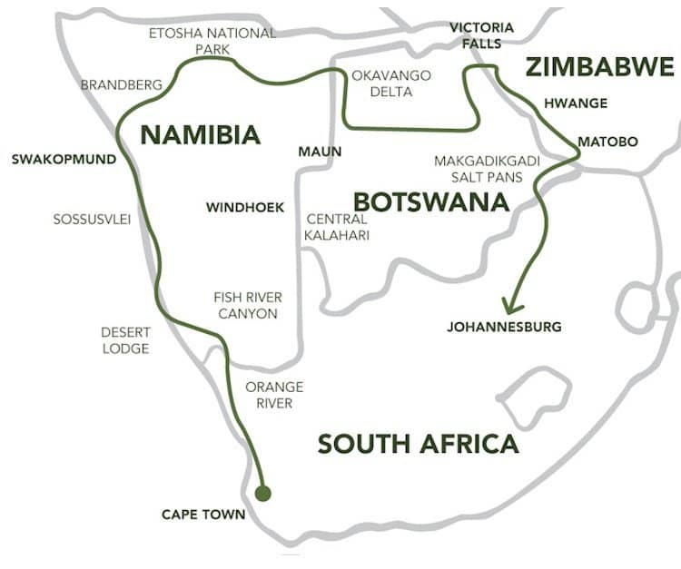 Op avontuur door Namibië, Botswana & Zimbabwe (27 dagen)