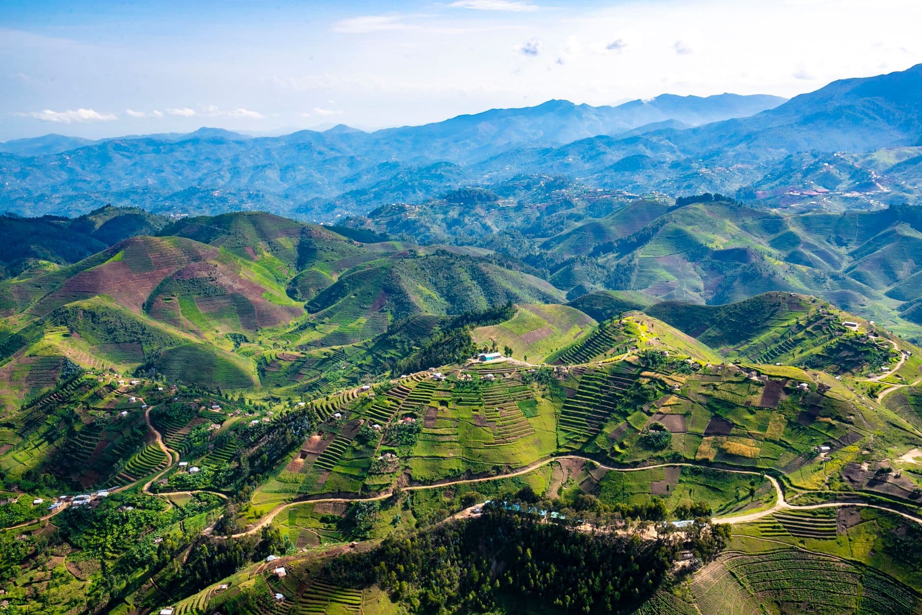 Het berglandschap van Rwanda