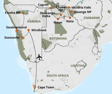 Grote ontdekkingsreis van Kaapstad naar Victoria Falls (26 dagen)