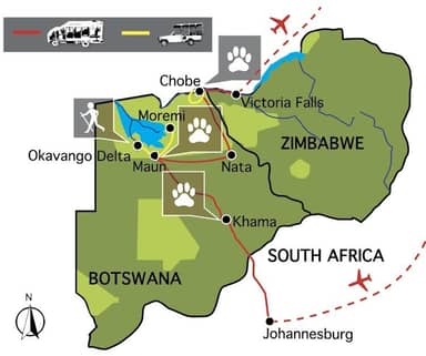 De wildparken van Botswana via Kalahari (17 dagen)